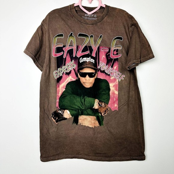 EAZY-E NWOT Unisex Brown Crew Neck Short Sleeve Casual T-Shirt Medium - Picture 1 of 6
